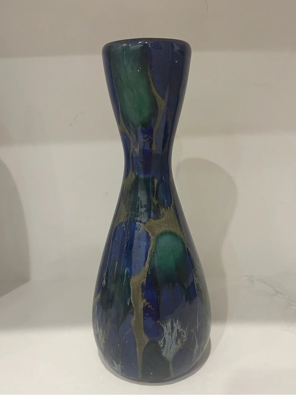 Signed “Monterey Jade” Art pottery 11.5” Tall vase. MCM